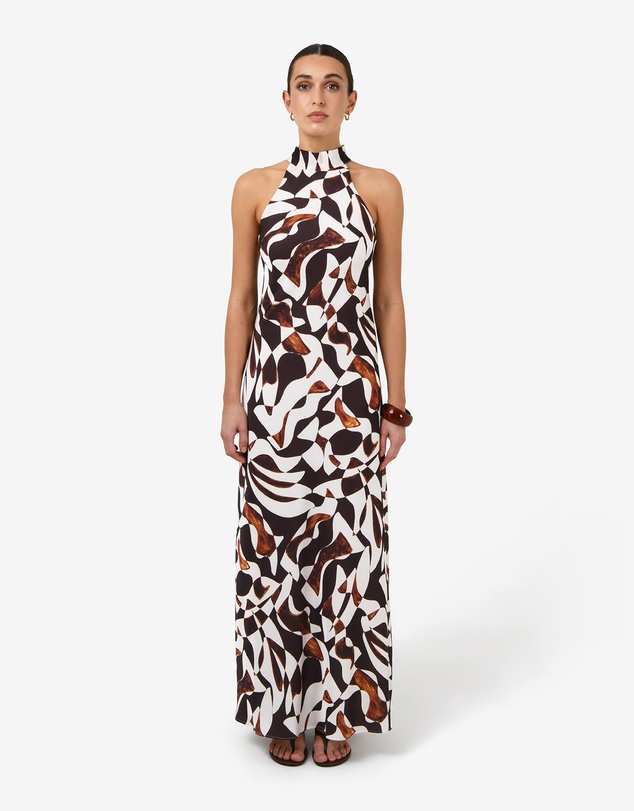 Forcast - Hazel Printed Halter Dress
