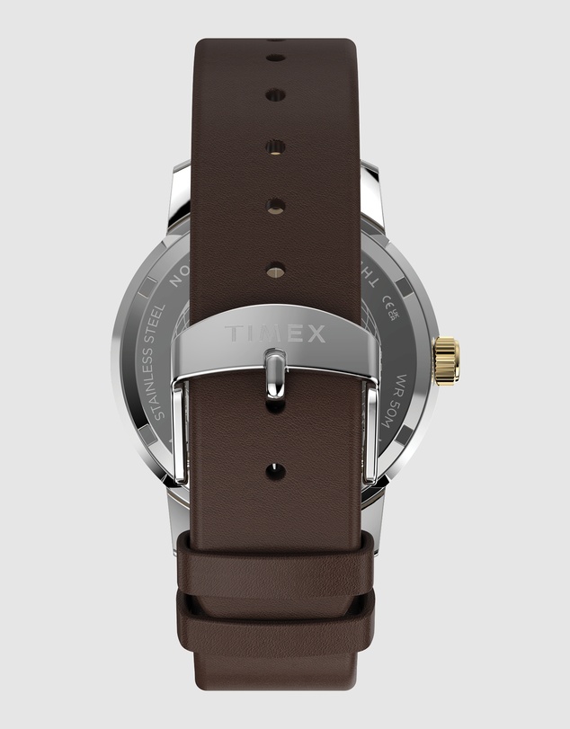 TIMEX - Marlin® GMT 40mm Dual Time Leather Strap Watch