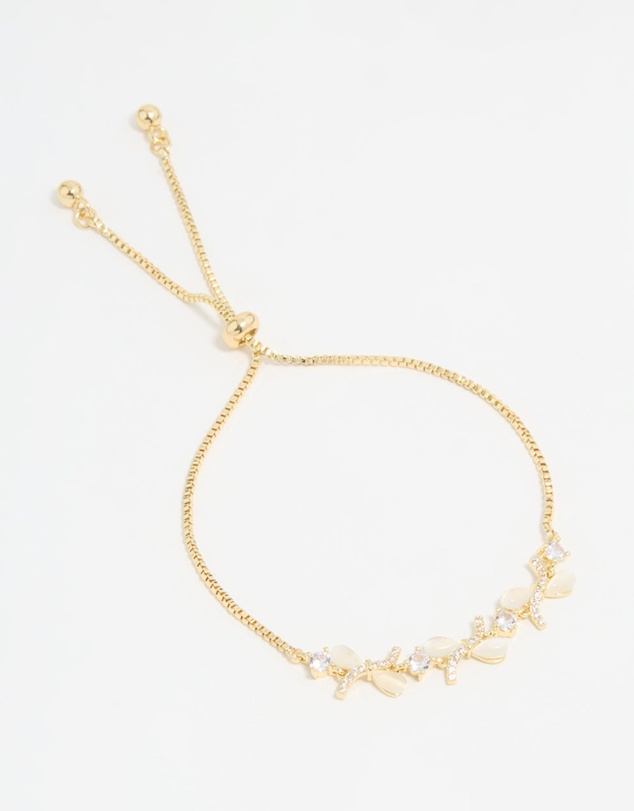 Lovisa - Gold Plated Single Triangle Bow Weave Toggle Bracelet