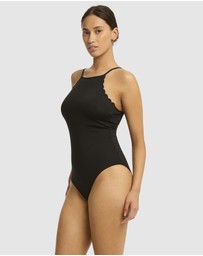 Sea Level Australia - Scalloped Cross Back High Neck One Piece