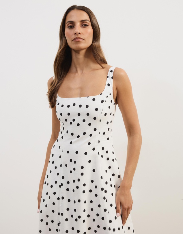 Atmos&Here - Pippa Sleeveless Linen Blend Midi Dress