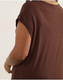 Atmos&Here Curvy - Cap Sleeve Scoop Neck T-Shirt In Jersey