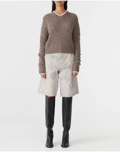 Bassike - Wool Alpaca Contrast Knit Jumper