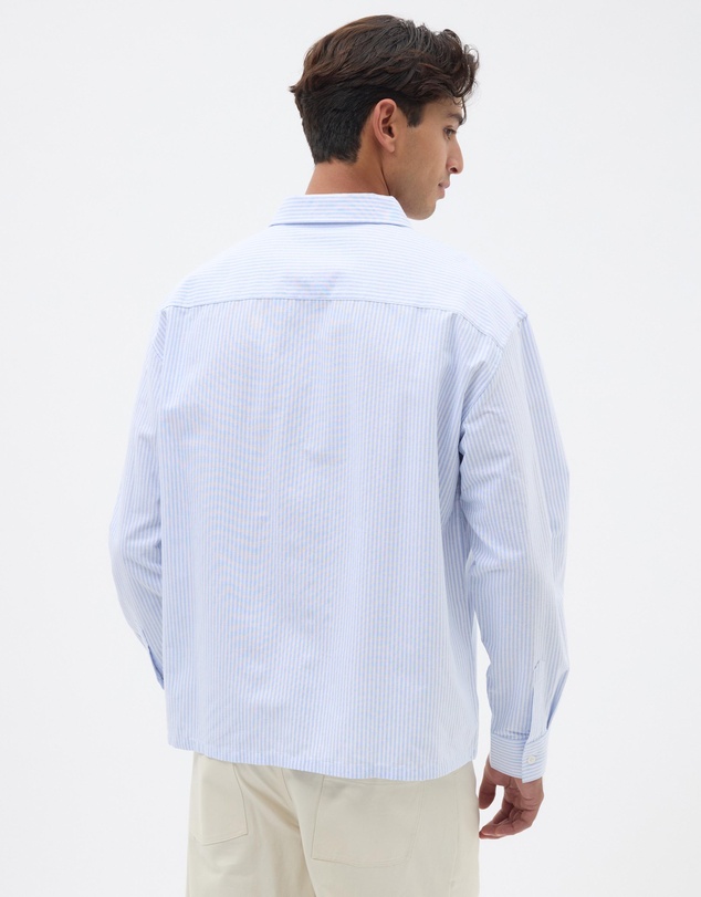 AERE - Boxy Stripe Oxford Shirt