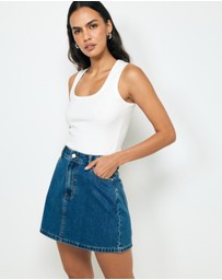 AERE - Bexley Denim Mini Skirt