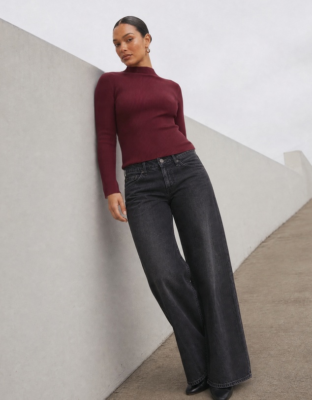 Lydan The Label - Mock Neck Long Sleeve Knit