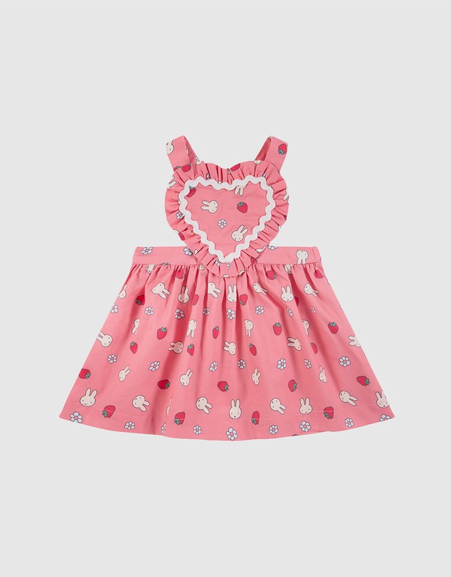 Kynd Baby - Miffy Heart Pinafore in Strawberry