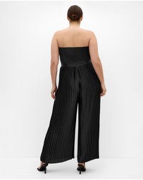 City Chic - Palazzo Pleat Jumpsuit