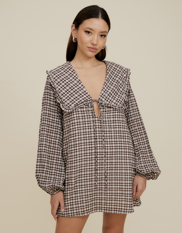 The Fated - Montant Check Mini Dress