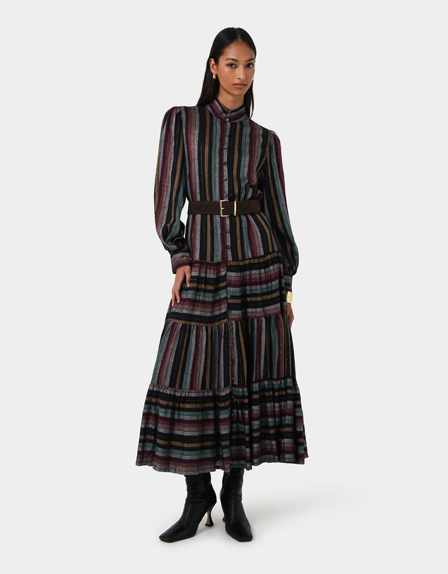 Forcast - Roxana Linen Tiered Maxi Dress