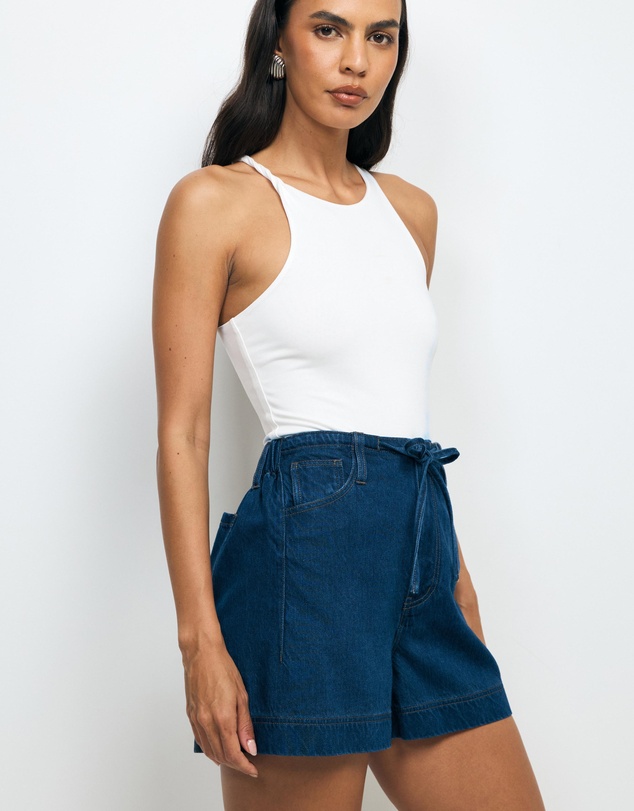 AERE - Eden Denim Drawcord Shorts