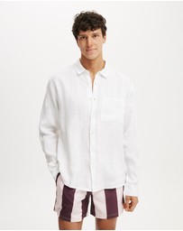 Cotton On - Relaxed Linen Long Sleeve Shirt