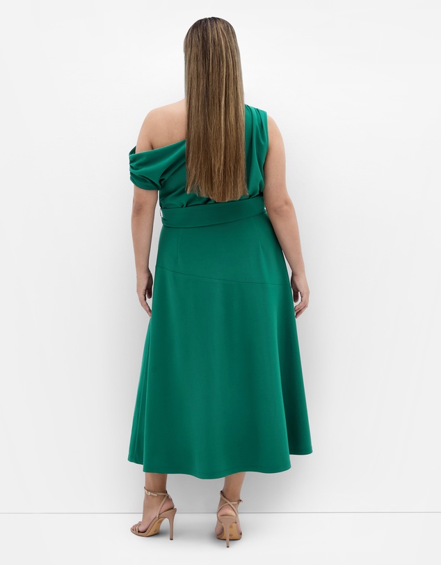 City Chic - Plus size Kate Off Shoulder Midi Dress - jade