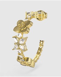 GUESS - Gold-Tone Wild Flower Hoop Earrings