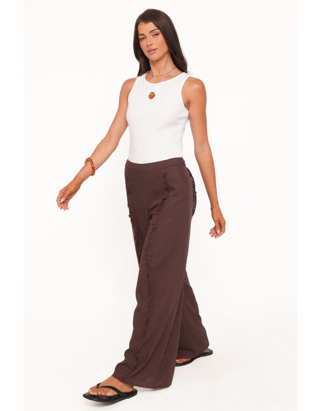 Petal & Pup - Samiya Frill Pants - Dark Brown