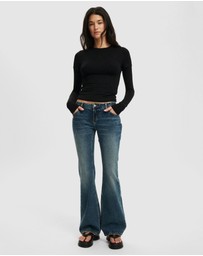 Cotton On - Sheer Layer Crew Long Sleeve Top