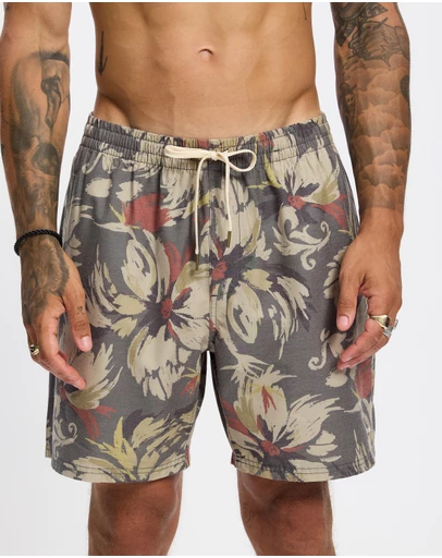 Rhythm - Tropical Camo Beach Shorts