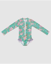 Olga Valentine - Long Sleeve Zip One Piece Swimsuit 