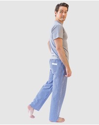Sant And Abel - Men's Hepburn Gingham Navy PJ Pants
