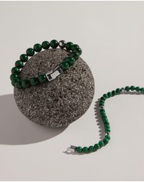 Najo - Atlas 10mm Malachite & Steel Bracelet