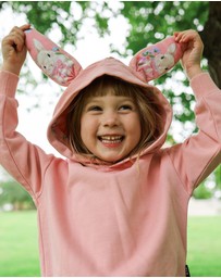 Rock Your Kid - Hunny Bunny 3D Bunny Hoodie in Peach