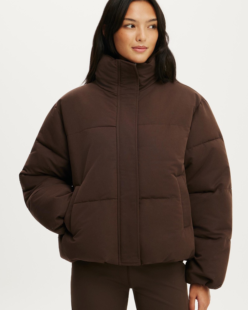 Cotton On Body Active - The Mother Puffer Soft Touch Jacket - Puffer Jackets (FRENCH ROAST) The Mother Puffer Soft Touch Jacket
