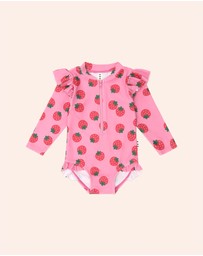 Huxbaby - Strawberry Fields Forever Frill Swimsuit - Babies-Kids