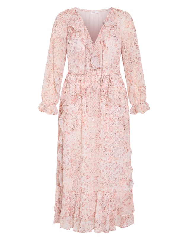 City Chic - Glam Frill Print Maxi Dress