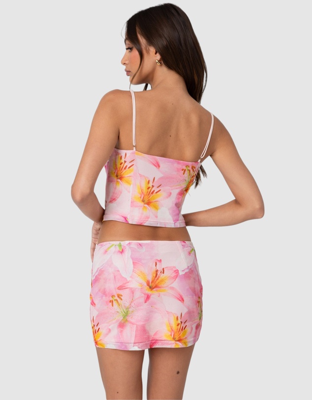 EDIKTED - Stassi Cowl Neck Printed Corset