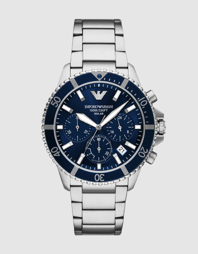Emporio Armani - Silver Tone Chronograph Watch
