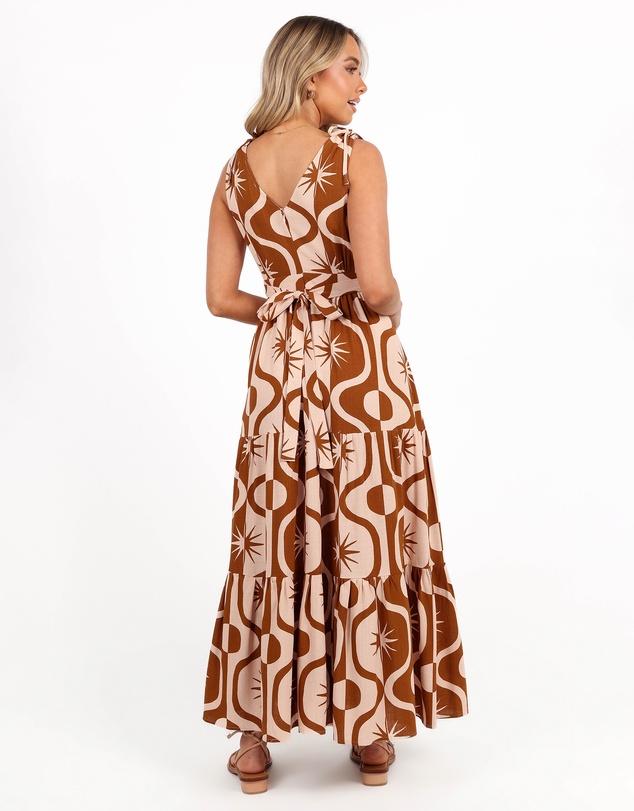 Petal & Pup - Zora Maxi Dress - Tan Print