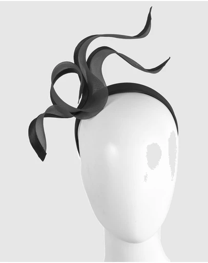 Fillies Collection - Bespoke Sculpted Black Racing Fascinator