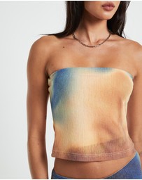 Neon Hart - Della Printed Strapless Knit Top
