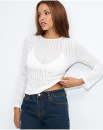 Dazie - Bondi Sheer Long Sleeve Top
