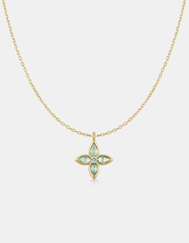 Ania Haie - Gold Mint Green Lucky Clover Necklace
