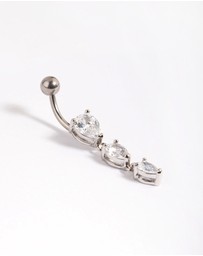 Lovisa - Titanium Pear Drop Belly Bar