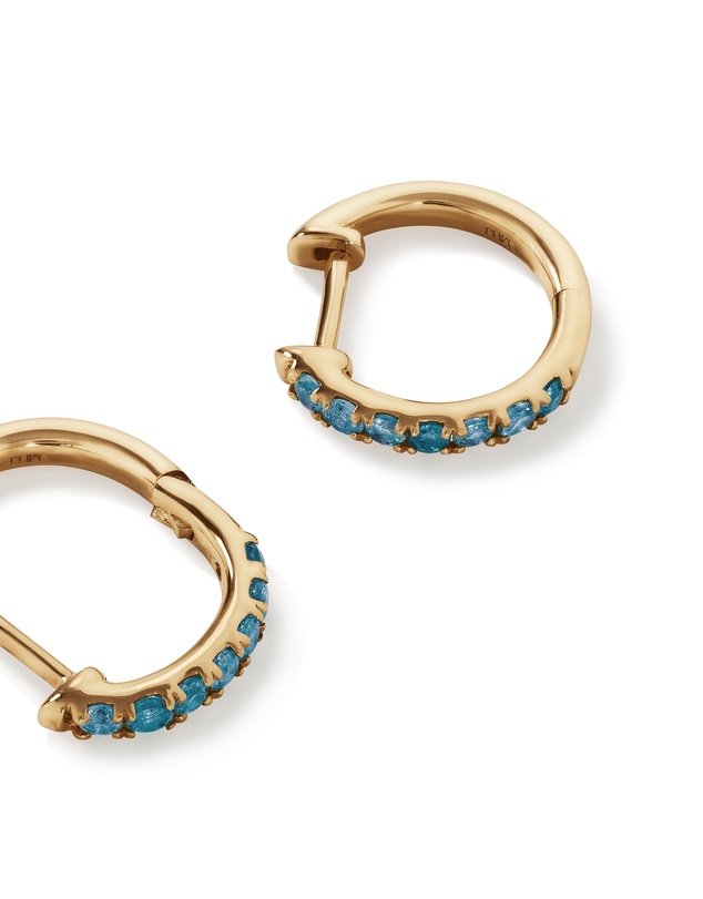 Michael Hill - London Blue Topaz Huggie Hoop Earrings in 10kt Yellow gold