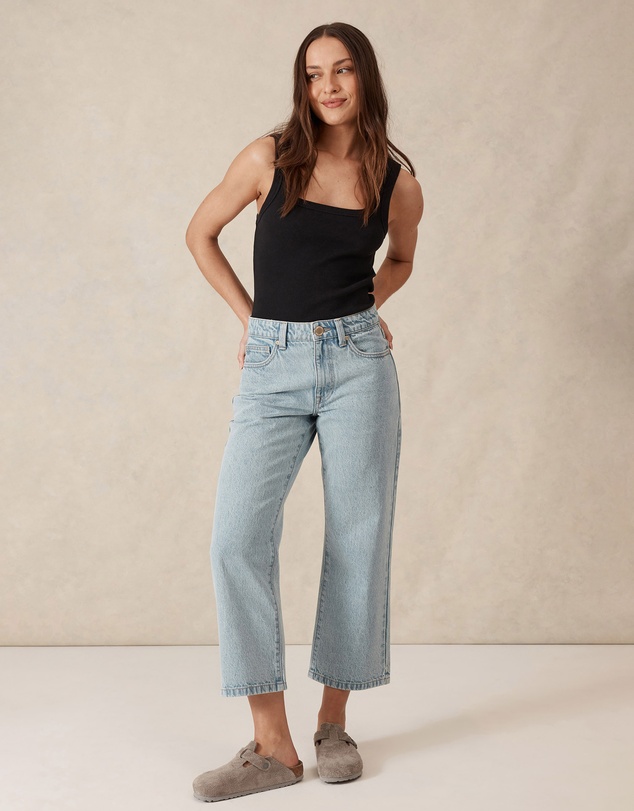 Ceres Life - Zaeli Contour Rib Square Neck Tank