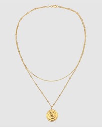 Elli Jewelry - Necklace Layer Disc 925 Sterling Silver Gold-Plated
