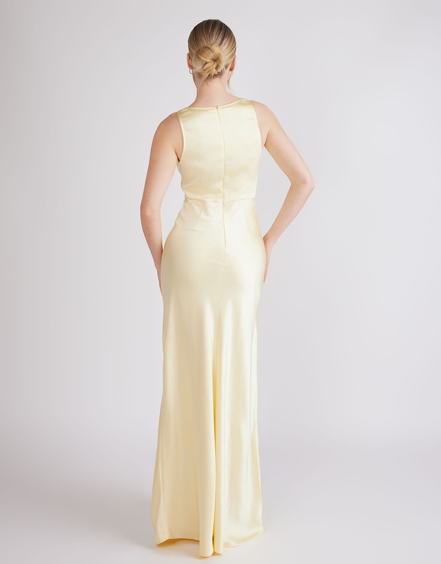 Six Stories - Cowl Front Satin Bridesmaid Dress