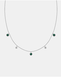 Ania Haie - Silver Malachite Station Necklace