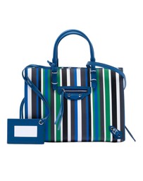 Pre-Loved by Azura Reborn - Pre-Loved Mini Leather Striped Papier A6 Zip Around Satchel