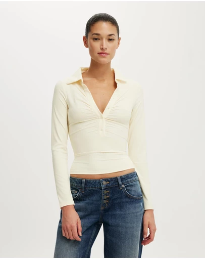 Cotton On - Hold Me Long Sleeve Polo