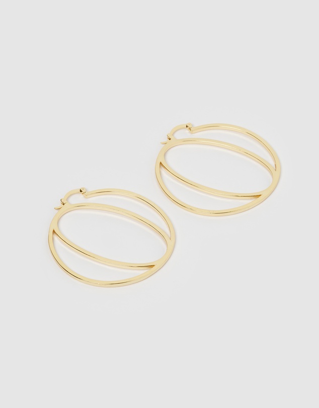 Izoa - Alphabet Letter O Hoop Earrings
