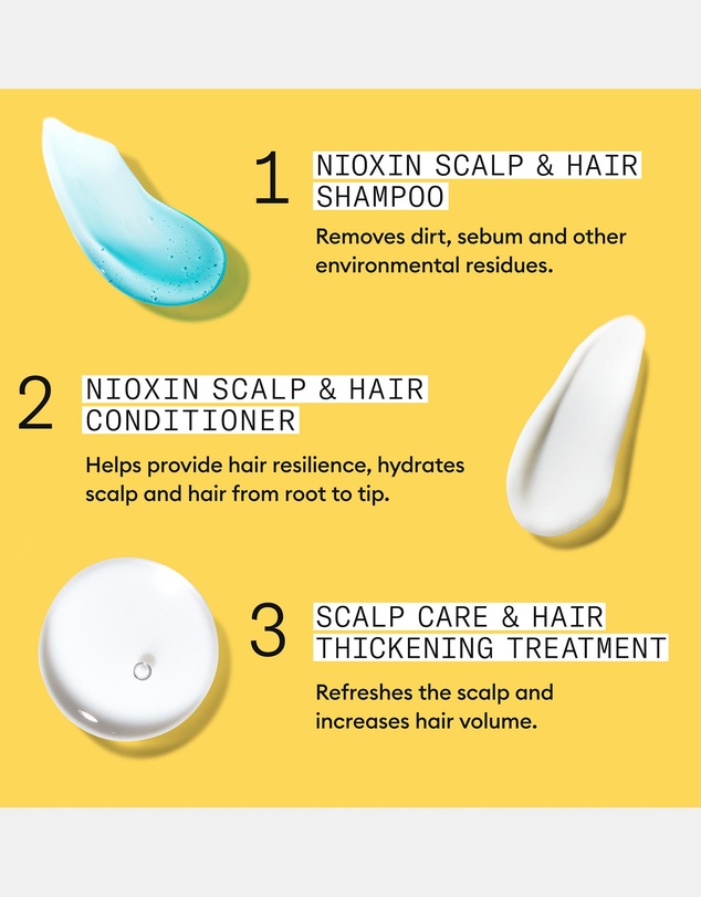 Nioxin - Nioxin Scalp + Hair Thickening System 1 - Hair Thickening System For Natural Hair With Light Thinning- Includes Shampoo, Conditioner And Scalp Treatment