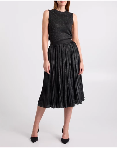 David Lawrence - Rumi Metallic Pleat Skirt