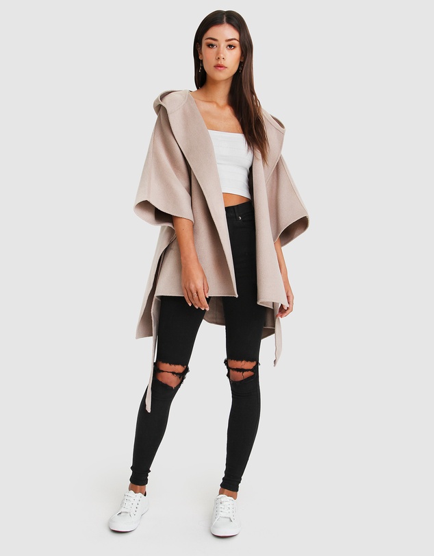 Belle & Bloom - Jackson Landing Wool Blend Cape Coat