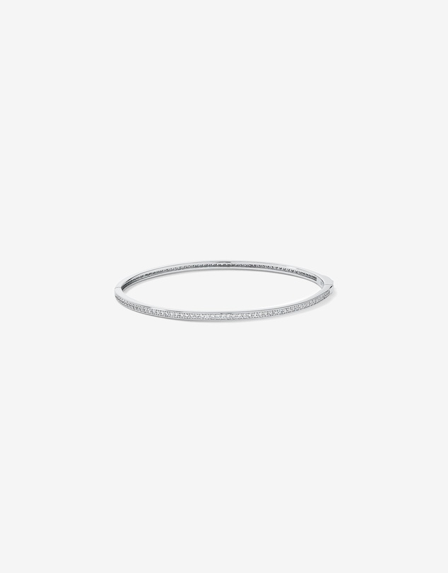 Michael Hill - Cubic Zirconia Eternity Oval Bangle in Sterling Silver