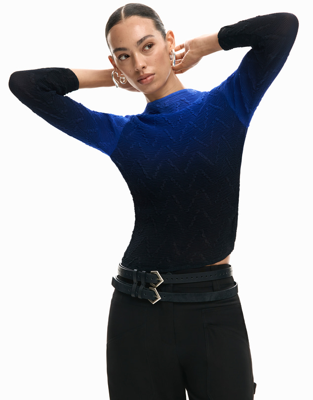 Desigual - Gradient texture blouse