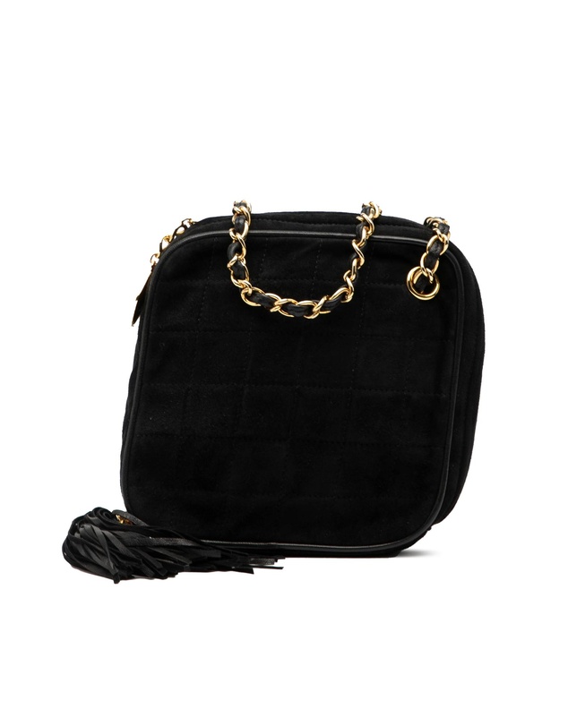 Pre-Loved by Azura Reborn - Pre-Loved CC Quilted Suede Diamon Tassel Bag